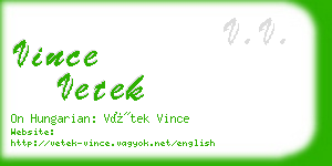 vince vetek business card